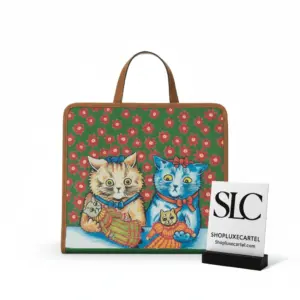 Whimsical Graphic Kitten Print Canvas Shopping Tote Bag 630542
