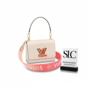 White Epi Leather Twist Lock PM Shoulder Bag M59687