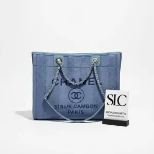 Woven Canvas Large Classic Shopping Tote Shoulder Bag A66939
