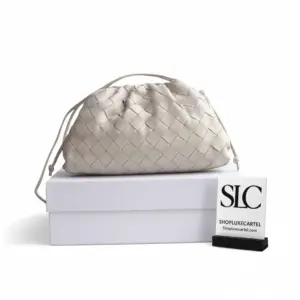 Woven Leather Soft Gathered Clutch Pouch Bag 20 585852