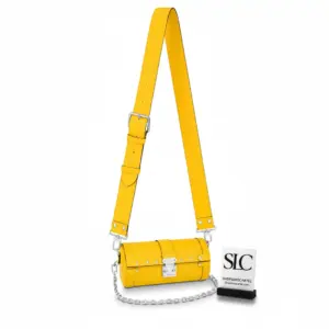 Yellow Epi Leather Papillon Cylinder Crossbody Trunk Bag M58647